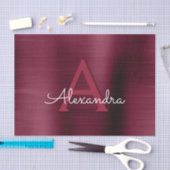 Elegant en modern Bourgondisch Marsala Monogram Tissuepapier (Craft)