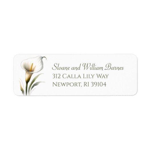 Elegant en modern Calla Lily Chic Retouradres Etiket (Voorkant)