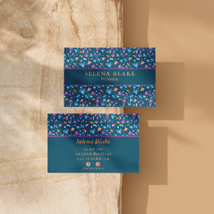 Elegant en modern   Chique bloempatroon Visitekaartje