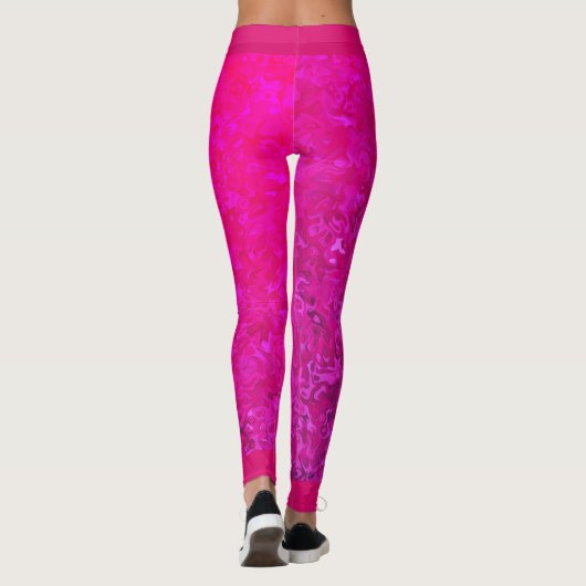 Elegant en modern fuschia roze abstract verloop leggings (Achterkant)