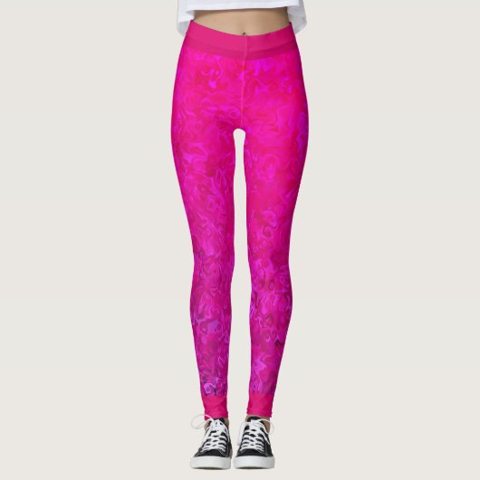 Elegant en modern fuschia roze abstract verloop leggings (Voorkant)