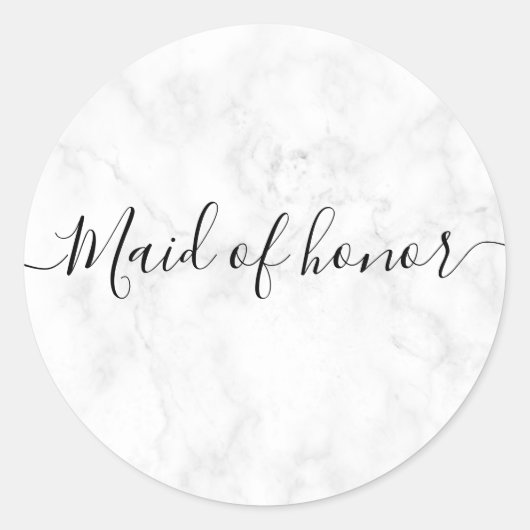 Elegant en modern marmer-meisje ronde sticker (Voorkant)