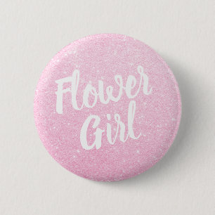 Elegant en modern roos goudbloemmeisje ronde button 5,7 cm