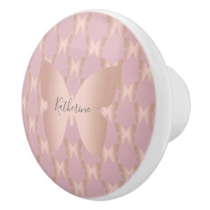 Elegant en modern roos gouden vlinder design keramische knop