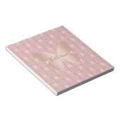 Elegant en modern roos gouden vlinder design notitieblok (Schuin)
