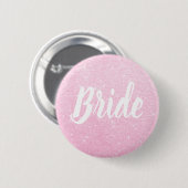 Elegant en modern roos goudglitter bruidbruiloft ronde button 5,7 cm (Voorkant /achterkant)