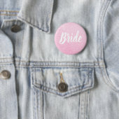 Elegant en modern roos goudglitter bruidbruiloft ronde button 5,7 cm (In situ)