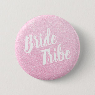 Elegant en modern roos goudglitter bruidriet ronde button 5,7 cm