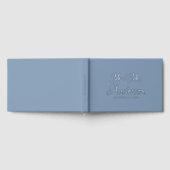Elegant en modern script Dusty Blue Wedding Gastenboek (Volledig)