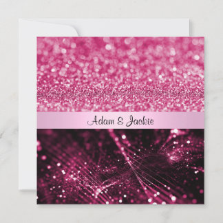 ELEGANT EN MODERN WEDDING SPARKLE PINK KAART