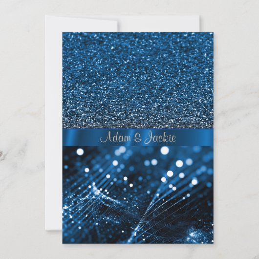 ELEGANT EN MODERN WEDDING SPLIT ROYAL blauw Kaart (Voorkant)