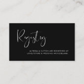 Elegant en modern zwart-wit trouwregister informatiekaartje (Voorkant)