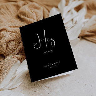 Elegant en modern zwart-wit Zijn gelofte Kaart