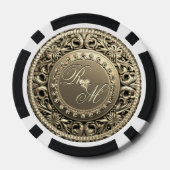 Elegant en mooi monogram poker chips (Achterkant)