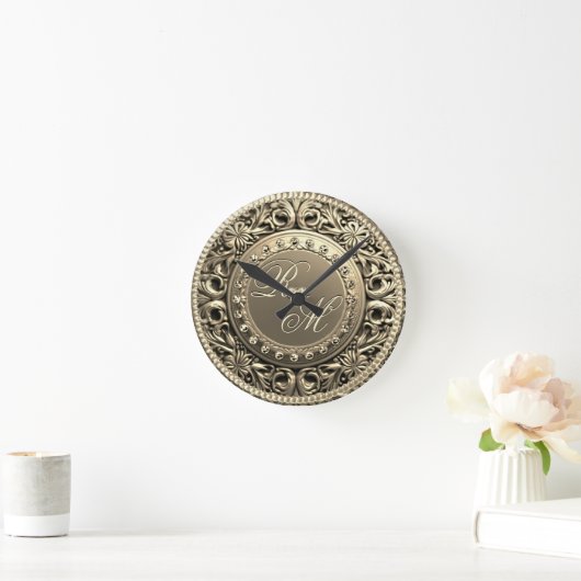 Elegant en mooi monogram ronde klok (Huis)