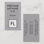 Elegant en respectabel Visitekaartje van solicitor (Voorkant / Achterkant)