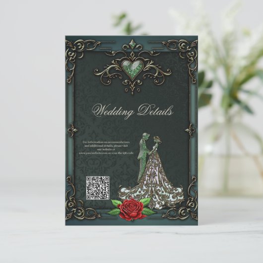 Elegant en romantisch design. informatiekaartje (Staand voorkant)