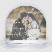 Elegant en romantisch Verloving Keepsake Sneeuwbol (Achterkant)