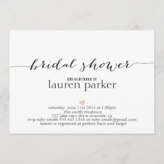 Elegant en Simple Bridal Shower Invitation Kaart