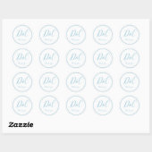 Elegant en Simple Dusty Blue Monogram Hartelijk da Ronde Sticker (Vel)