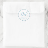 Elegant en Simple Dusty Blue Monogram Hartelijk da Ronde Sticker (Tas)