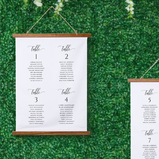 Elegant en Simple Wedding Hanging Seating Chart Hangend Wandkleed