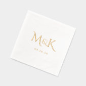 Elegant en Simple Wedding Monogram Folie Servetten (Links)