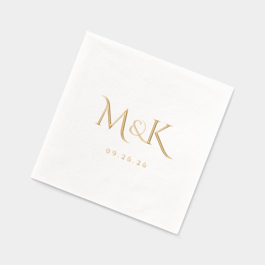 Elegant en Simple Wedding Monogram Folie Servetten (Links)