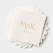 Elegant en Simple Wedding Monogram Folie Servetten (Insitu (Gestapeld))