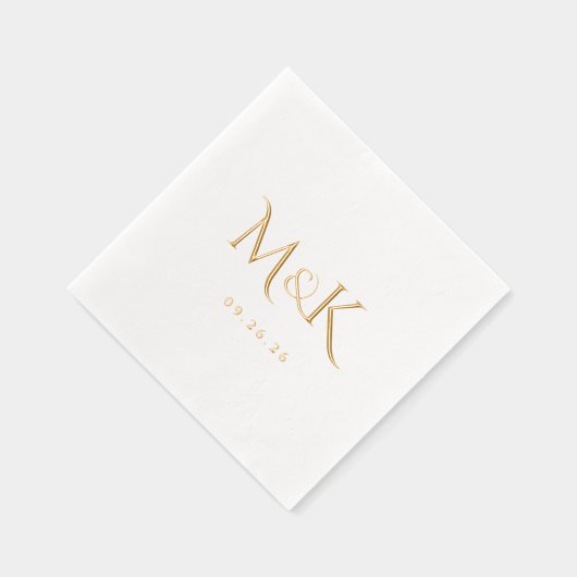 Elegant en Simple Wedding Monogram Folie Servetten (Rechts)