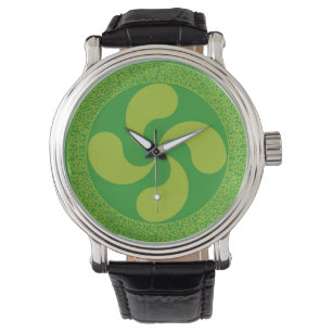 Elegant en stijlvol Baskisch kruis: Lauburu Horloge