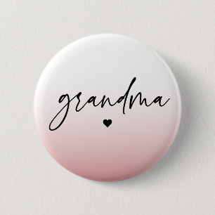 Elegant en subtiel roze Grandma Script Gift Ronde Button 5,7 Cm