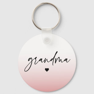 Elegant en subtiel roze Grandma Script Gift Sleutelhanger