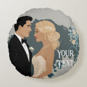 Elegant en tijdloos bruiloft uitnodiging ontwerp rond kussen (Voorkant)