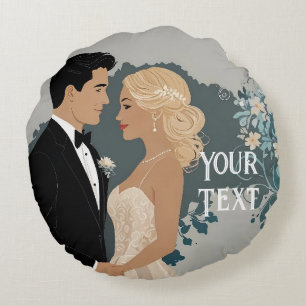 Elegant en tijdloos ontwerp voor trouwkaarten rond kussen