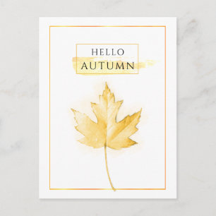 Elegant en Trendy Golden Autumn Leaf Drawing Briefkaart