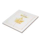 Elegant en Trendy Golden Autumn Leaf Drawing Tegeltje (Zijkant)