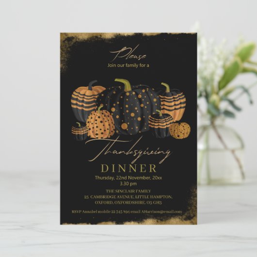 Elegant en verfijnde pompoenThanksgiving Kaart (Staand voorkant)