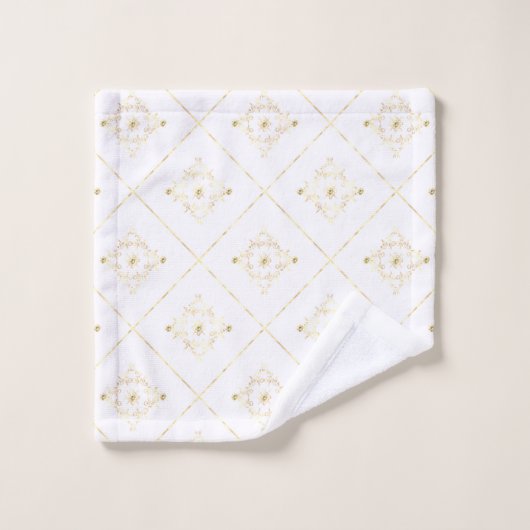 ELEGANT EN  WITTE GOLD BATHROOM TOWEL SET BAD HANDDOEK (Wasdoekje)