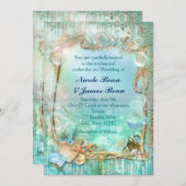 Élégant Enchanté Sous Les Invitations De Sea Beach (Devant / Derrière)