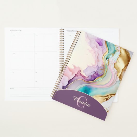 Élégant encre liquide de marbre Monogram (Devant avec enveloppe)