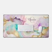 Élégant encre liquide de marbre Monogram (Clavier et souris)