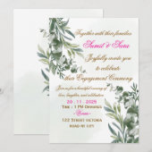 Elegant Engagement Party Invitation Card (Devant / Derrière)