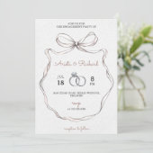 Elegant engagement party invitation with a bow (Debout devant)