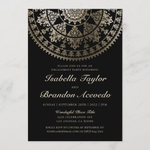 Elegant Engagement Party Invitations Gold Foil Kaart