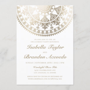 Elegant Engagement Party Invitations Gold Foil Kaart