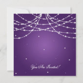 Elegant Engagement Party Sparging String Paars Kaart (Achterkant)