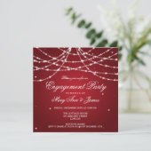 Elegant Engagement Party Sparging String Red Kaart (Staand voorkant)