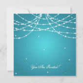 Elegant Engagement Party Sparging String Turquois Kaart (Achterkant)