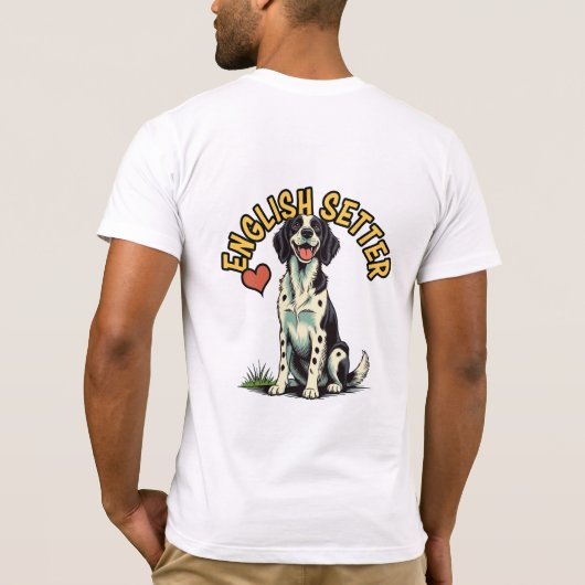 Elegant Engels Setter Portret T-shirt (Achterkant)